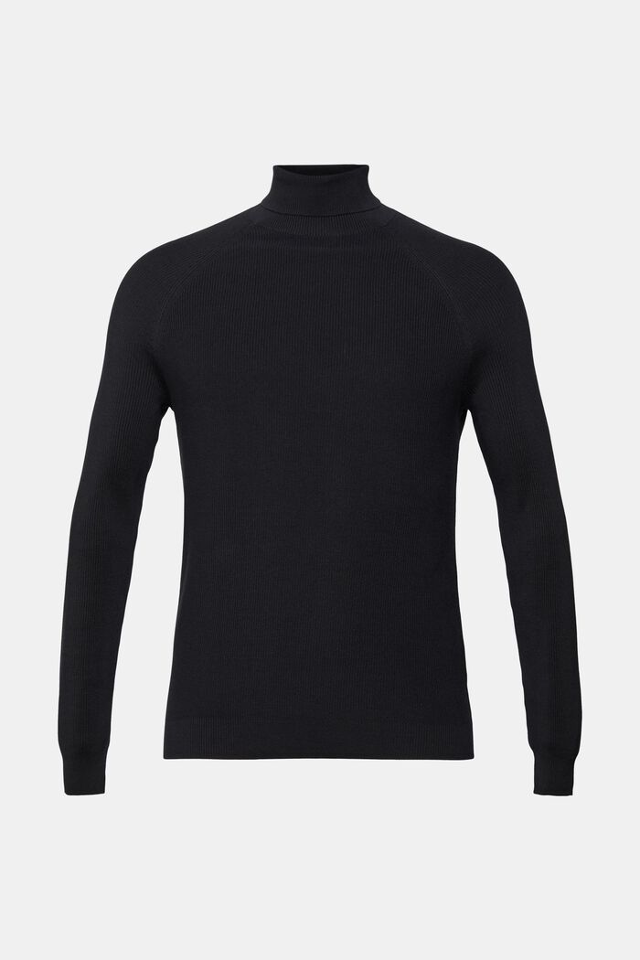 Gerippter Turtleneck-Pullover, BLACK, detail image number 5