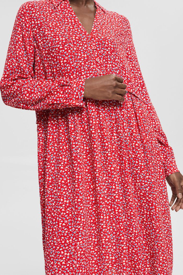 Print-Kleid aus LENZING™ ECOVERO™, RED, detail image number 3