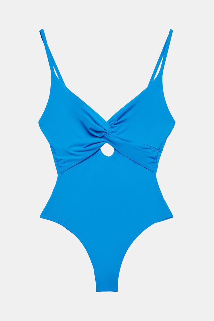 Recycelt: Badeanzug mit Knotendetail, BLUE, detail image number 4
