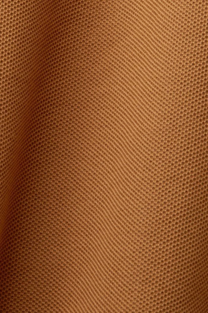 Piqué-Poloshirt mit Glitzer, 100 % Baumwolle, CAMEL, detail image number 5