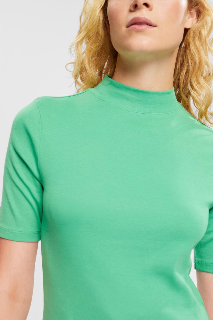 Stehkragen-T-Shirt, GREEN, detail image number 4