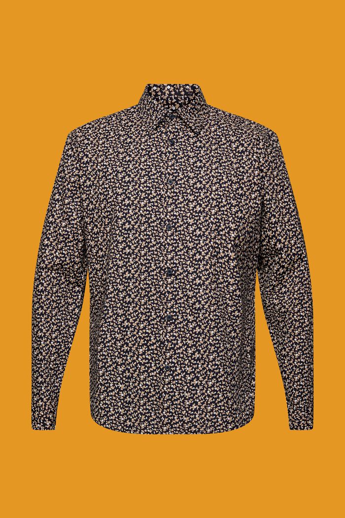 Slim-Fit-Hemd aus Baumwolle mit Muster, NAVY, detail image number 5