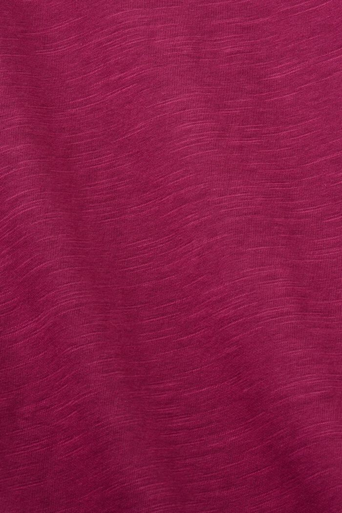 Klassisches Rundhals-T-Shirt, 100 % Baumwolle, DARK PINK, detail image number 5