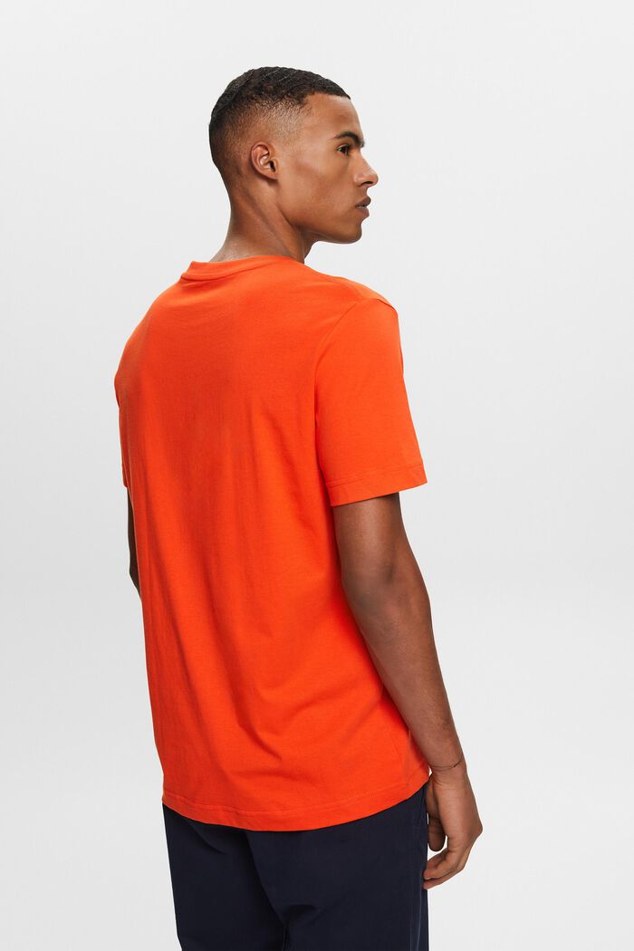 Bedrucktes Jersey-T-Shirt, 100 % Baumwolle, BRIGHT ORANGE, detail image number 3