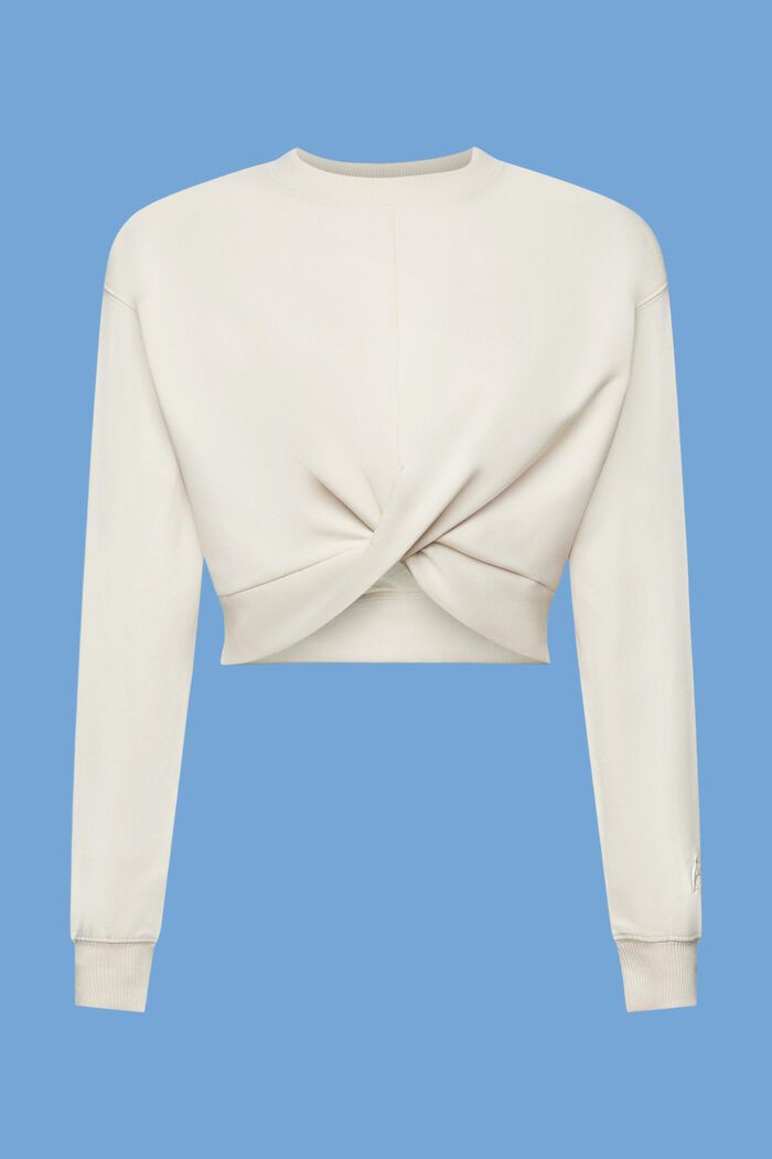 Verkürztes Sweatshirt mit Knotendetail, LIGHT TAUPE, detail image number 7