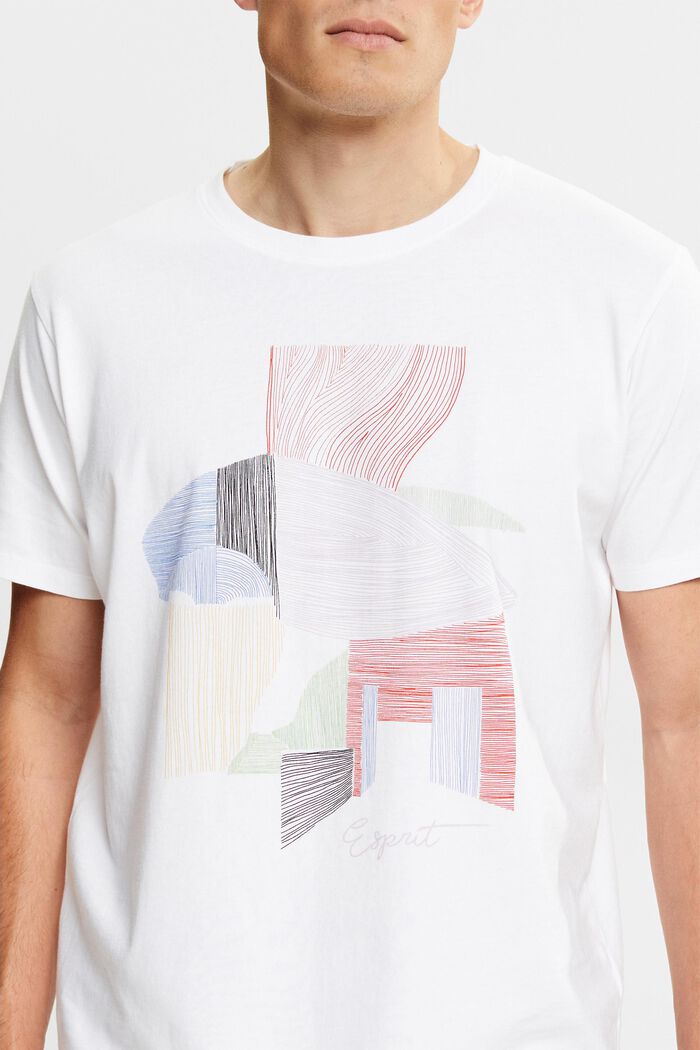 Jersey-T-Shirt mit Frontprint, WHITE, detail image number 0