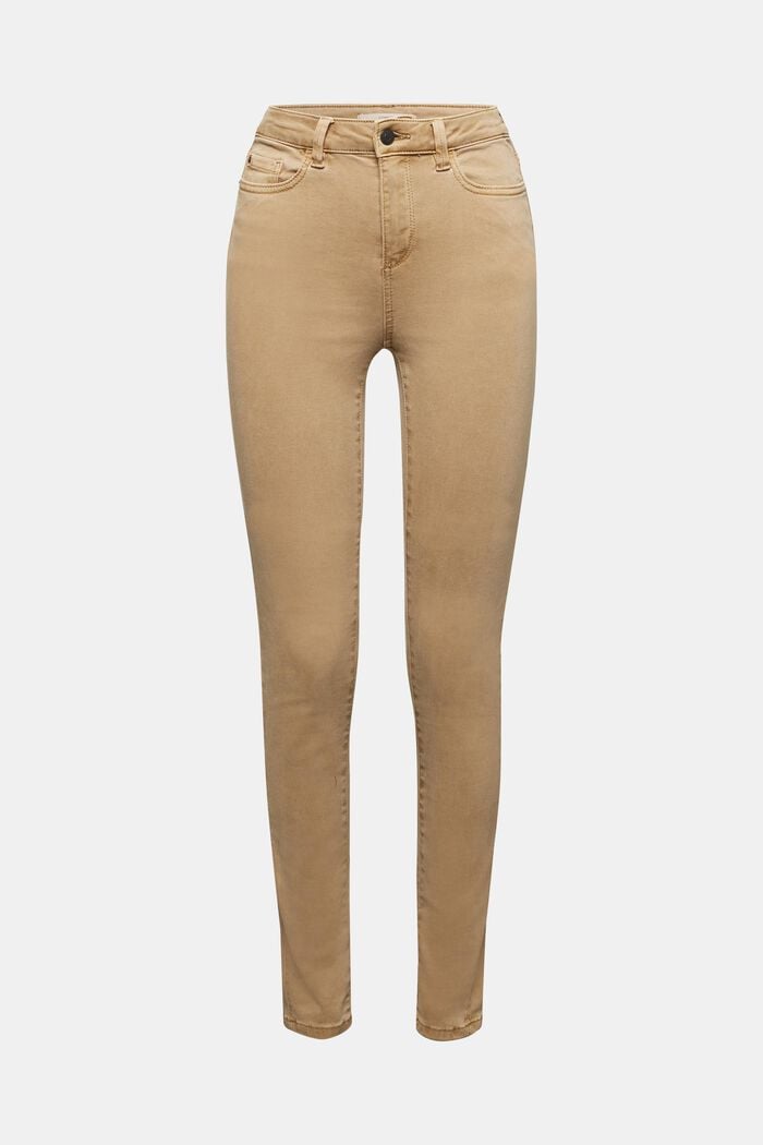 Softe High-Waist-Pants mit Stretch, CAMEL, overview