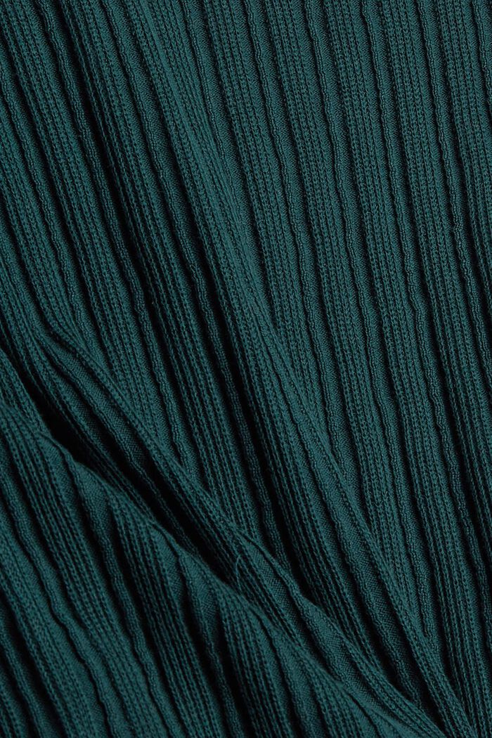 Rippstrick-Cardigan aus 100% Baumwolle, DARK TEAL GREEN, detail image number 4