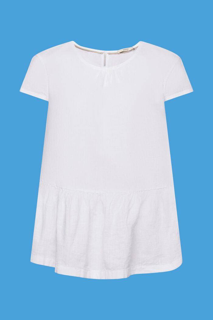 Bluse aus nachhaltiger Baumwolle mit kurzen Ärmeln, WHITE, detail image number 5