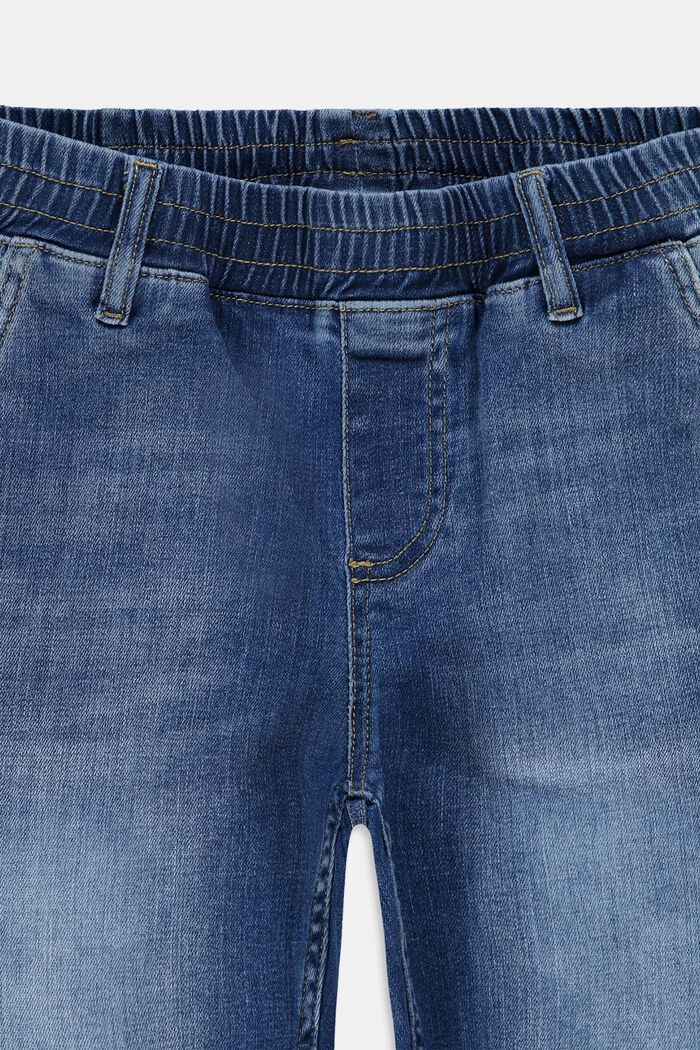Jeansshorts mit Gummibund aus Baumwolle, BLUE MEDIUM WASHED, detail image number 2