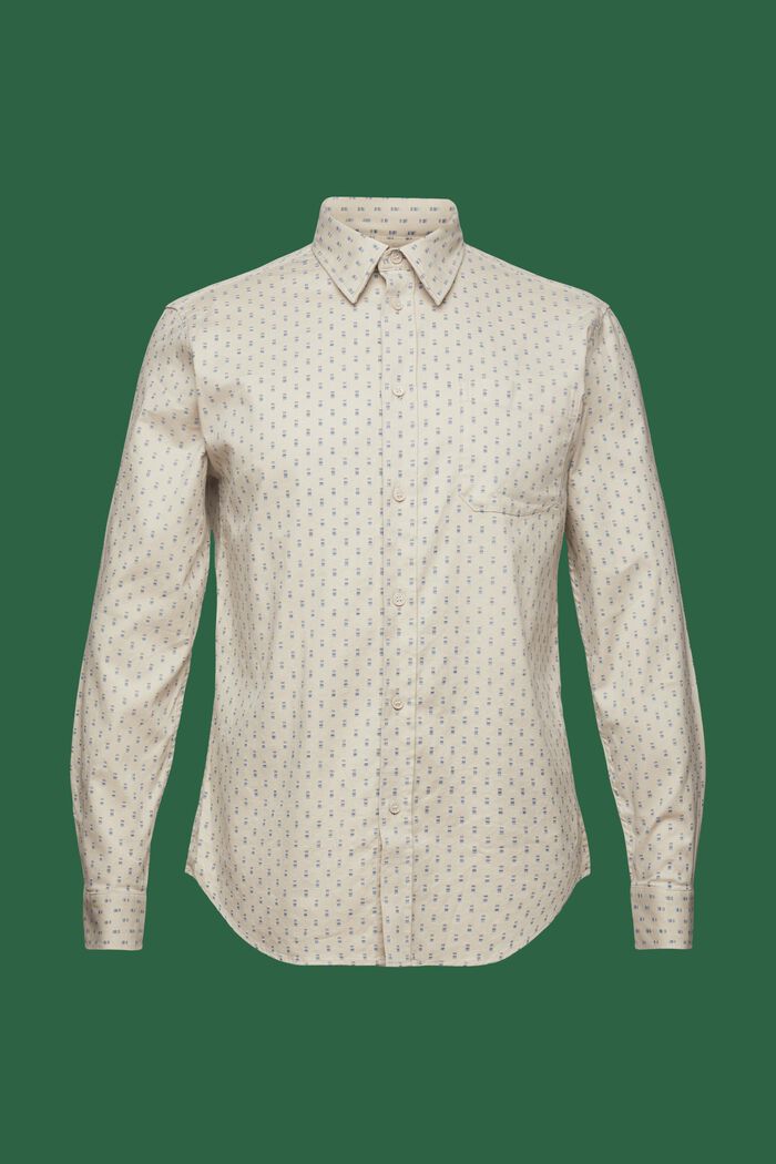 Schmal geschnittenes Twill-Hemd mit Muster, PASTEL GREY, detail image number 6