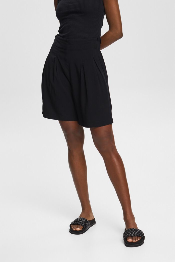 Shorts aus LENZING™ ECOVERO™, BLACK, detail image number 1