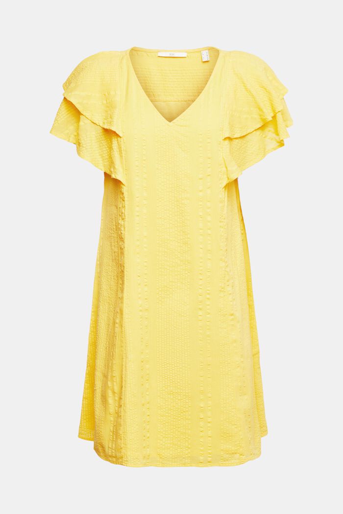 Kleid aus strukturierter Baumwolle, YELLOW, detail image number 5