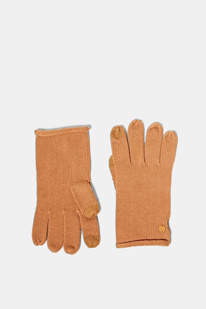 Handschuhe aus Strick, CARAMEL, overview
