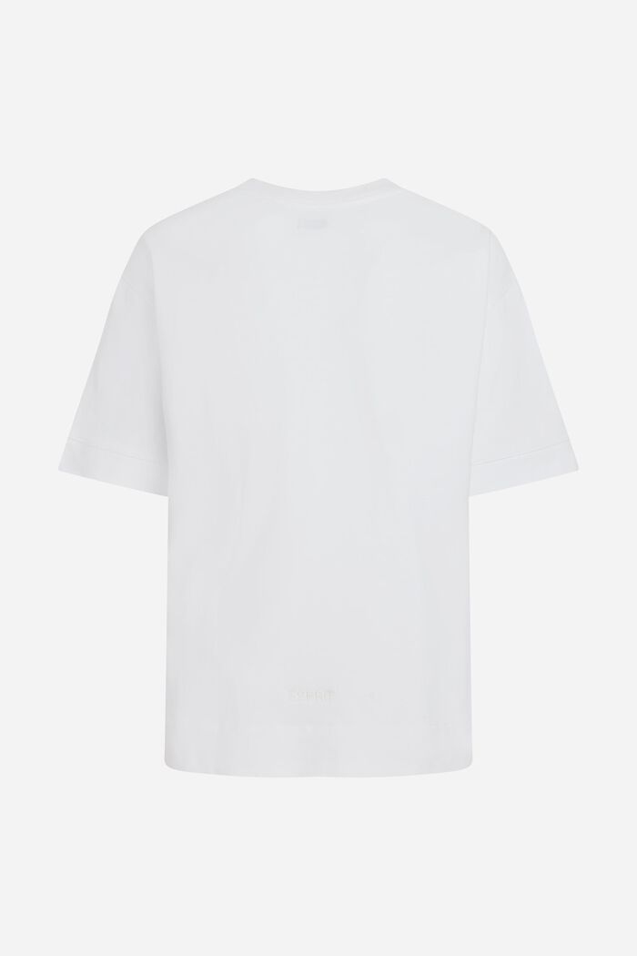 Denim Not Denim T-Shirt mit Indigo Print-Detail, WHITE, detail image number 5