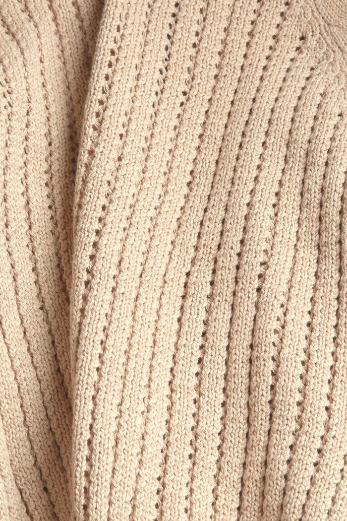 Cardigan mit Lochstrick, Organic Cotton, SAND, detail image number 4