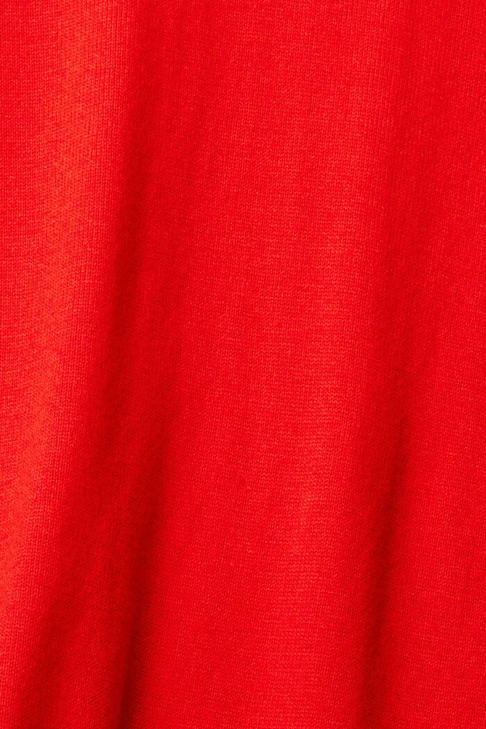 Basic V-Neck-Pullover,-Baumwoll-Mix, RED, detail image number 1