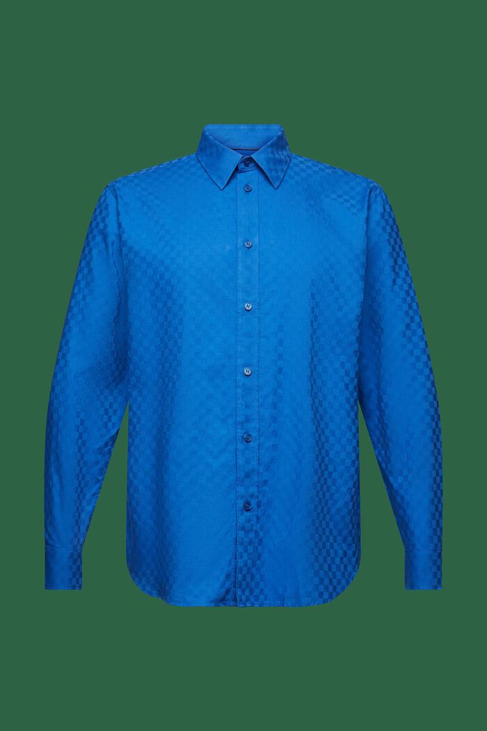 Baumwollhemd mit Jacquardmuster, BRIGHT BLUE, detail image number 8