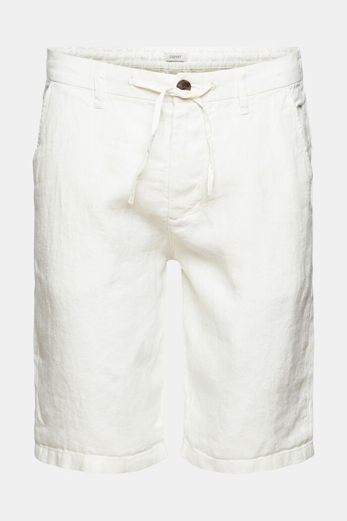 Shorts aus 100% Leinen, OFF WHITE, overview