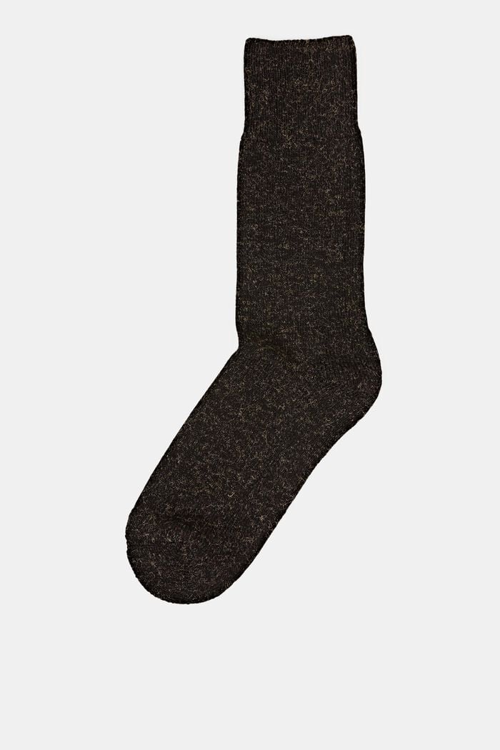 Melierte Socken aus Baumwoll-Mix, BLACK, overview