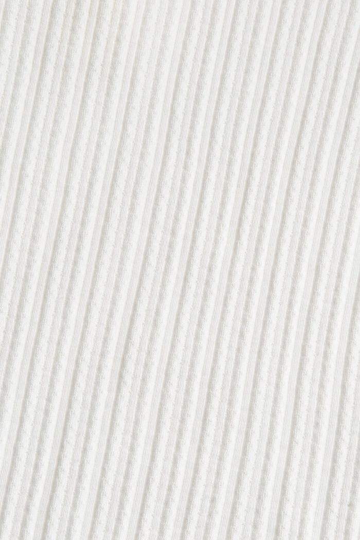 Poloshirt in gerippter Optik, OFF WHITE, detail image number 4