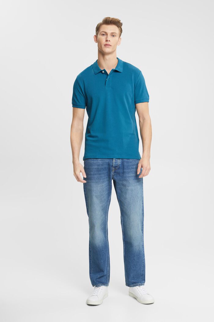 Slim Fit Poloshirt, PETROL BLUE, detail image number 4