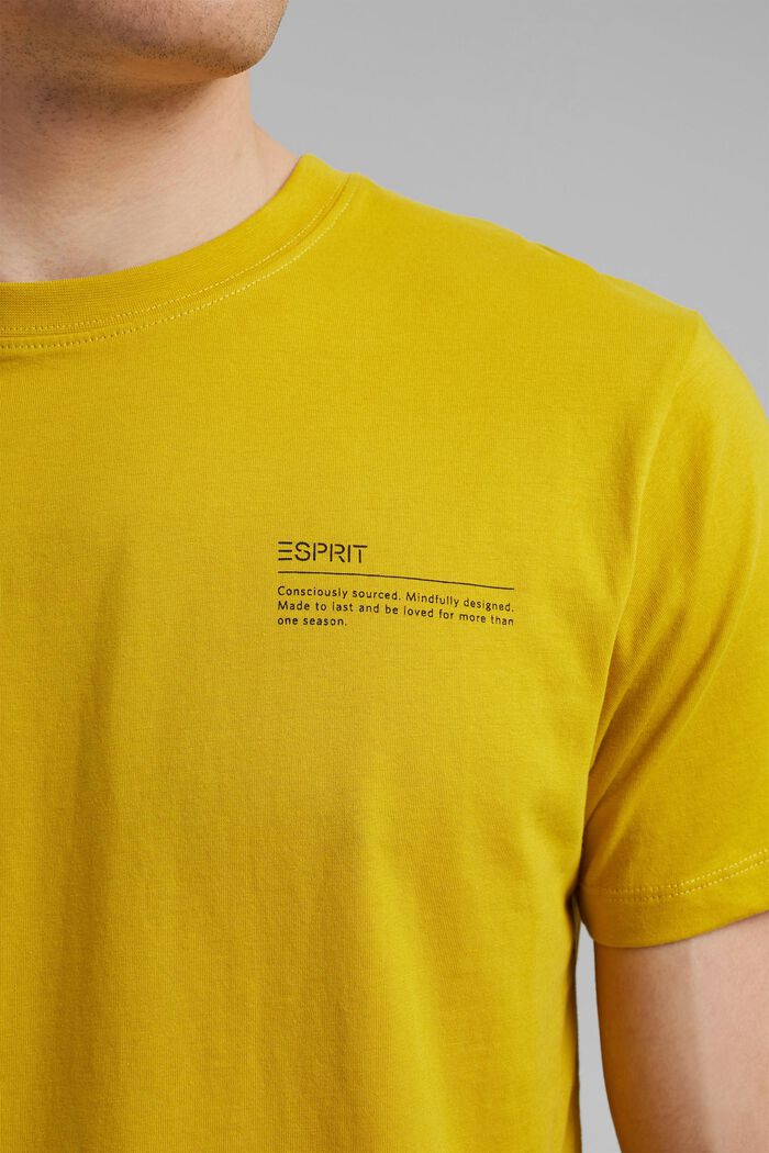 Jersey-T-Shirt mit Print, 100% Bio-Baumwolle, YELLOW, detail image number 1