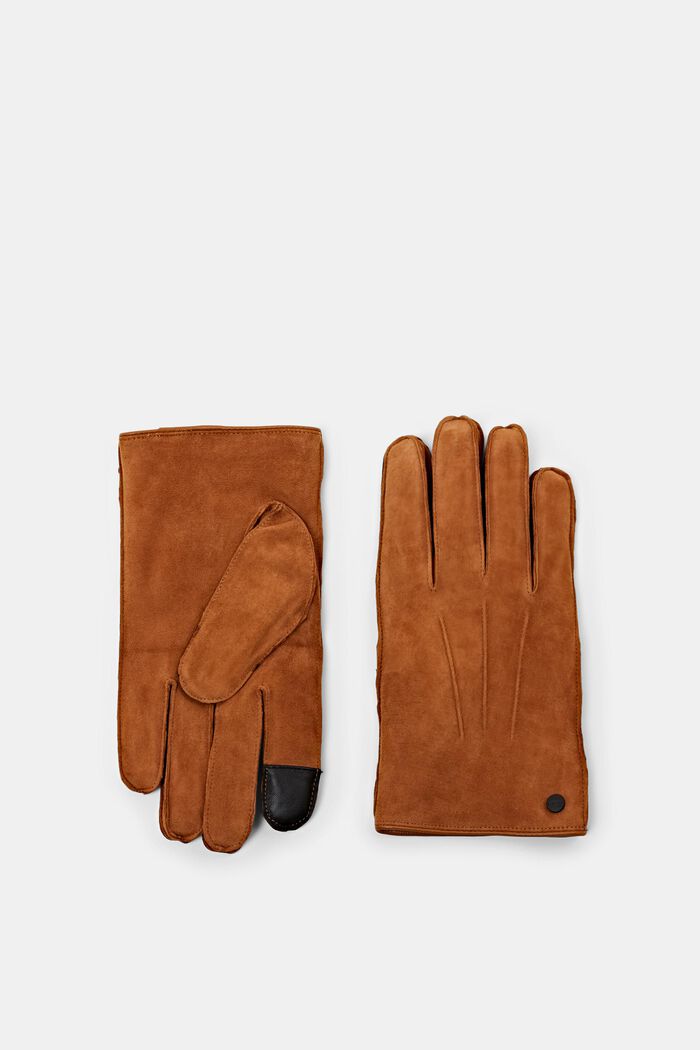Handschuhe aus Veloursleder, CARAMEL, detail image number 0