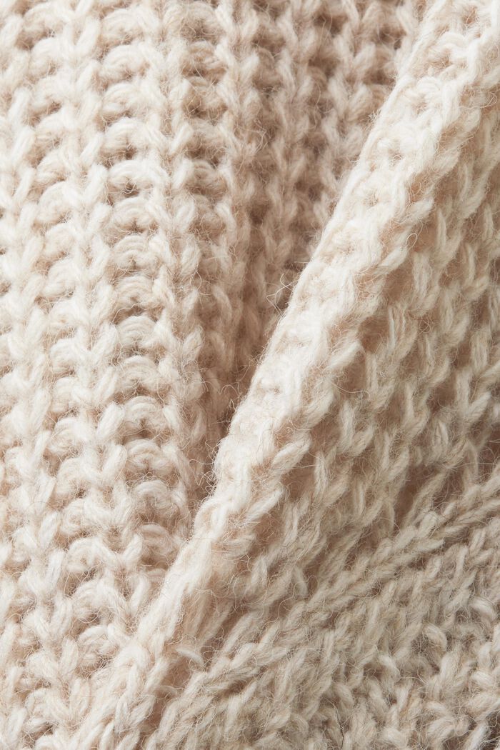 Offenmaschiger Strick-Cardigan aus Wollmix, DUSTY NUDE, detail image number 5