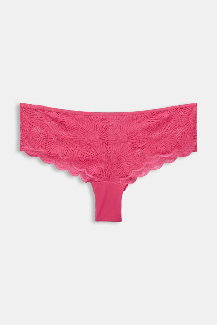 Brazilian Hipster-Shorts aus Musterspitze, PINK FUCHSIA, detail image number 4