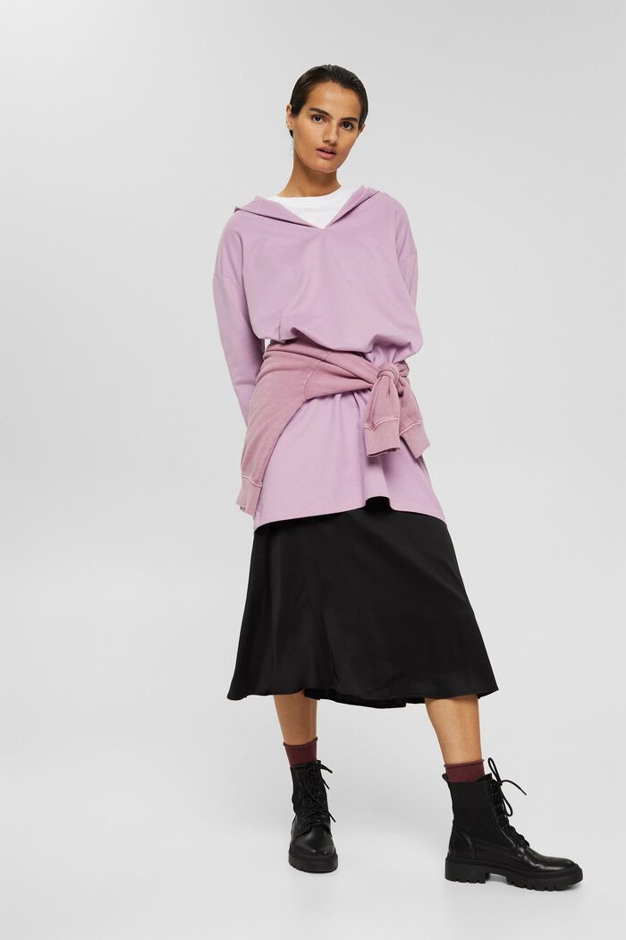 Hoodie-Kleid aus 100% Bio-Baumwolle, VIOLET, detail image number 1