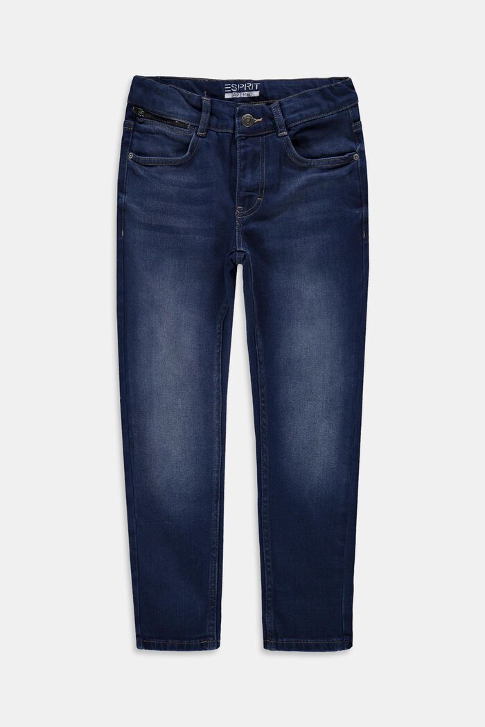 Lässige Jeans mit Verstellbund, BLUE DARK WASHED, detail image number 0