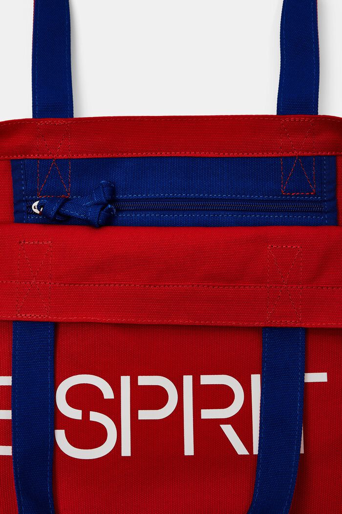 Tote Bag aus Baumwolle mit Logodesign, DARK RED, detail image number 3