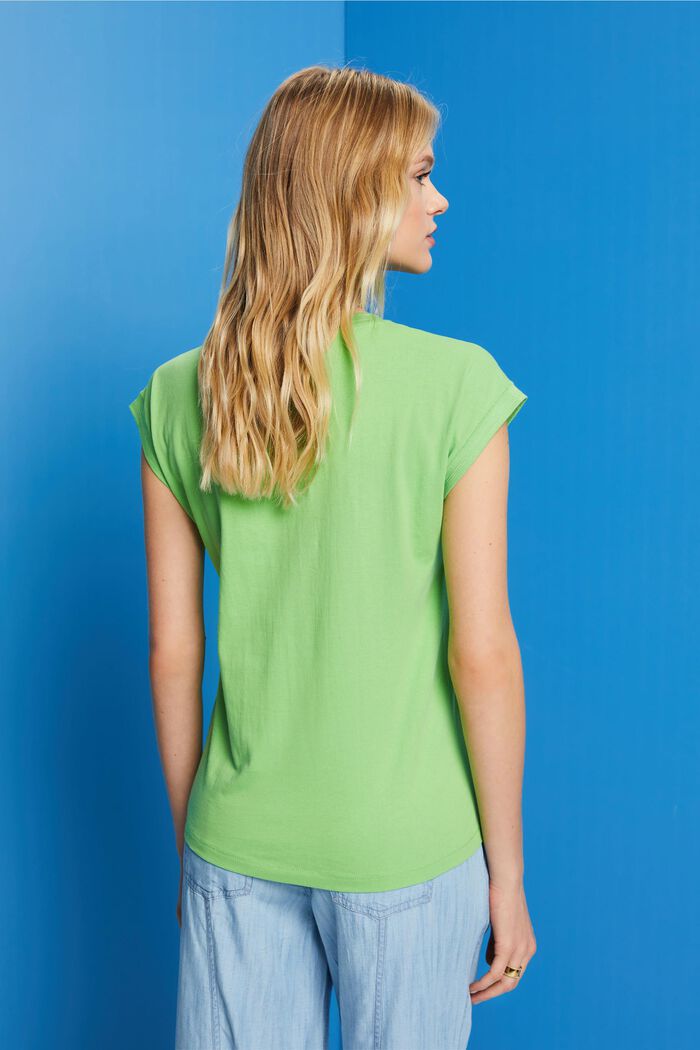 Baumwoll-T-Shirt, GREEN, detail image number 3