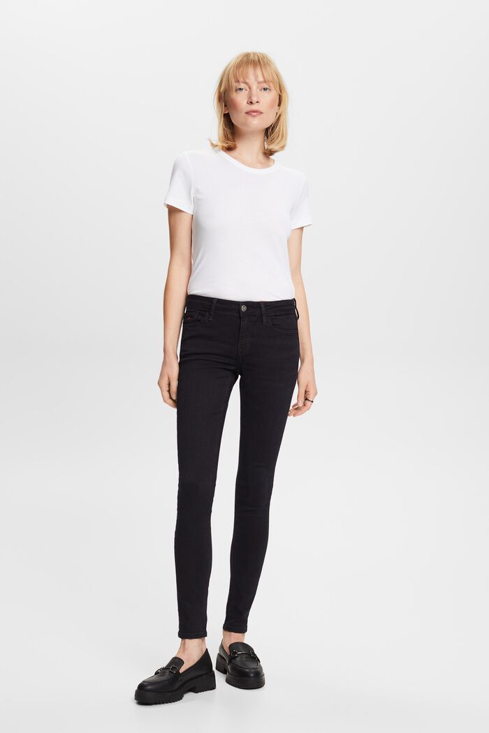 Premium-Skinny Jeans mit mittlerer Bundhöhe, BLACK DARK WASHED, detail image number 0