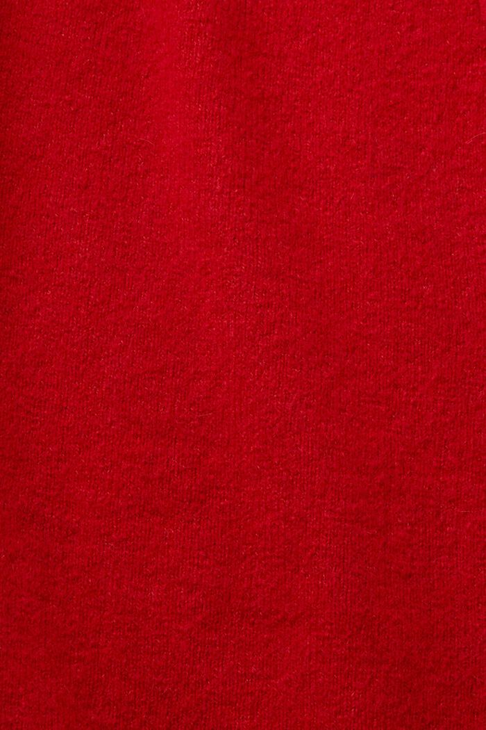 Geknöpfter Cardigan mit V-Ausschnitt, Wollmix, DARK RED, detail image number 5