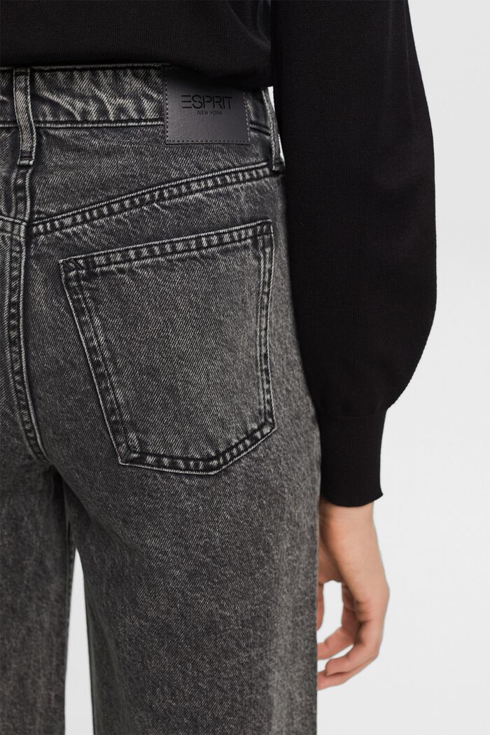 Retro-Jeans mit hohem Bund und weitem Bein, GREY DARK WASHED, detail image number 4