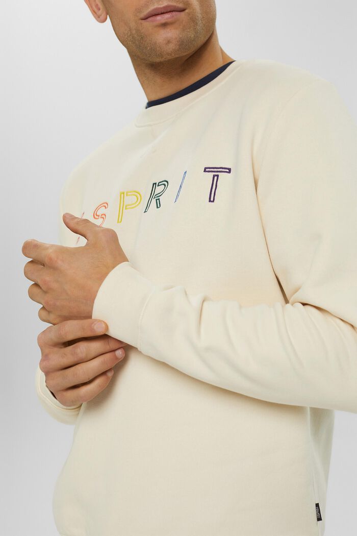 Recycelt: Sweatshirt mit Logostickerei, CREAM BEIGE, detail image number 2