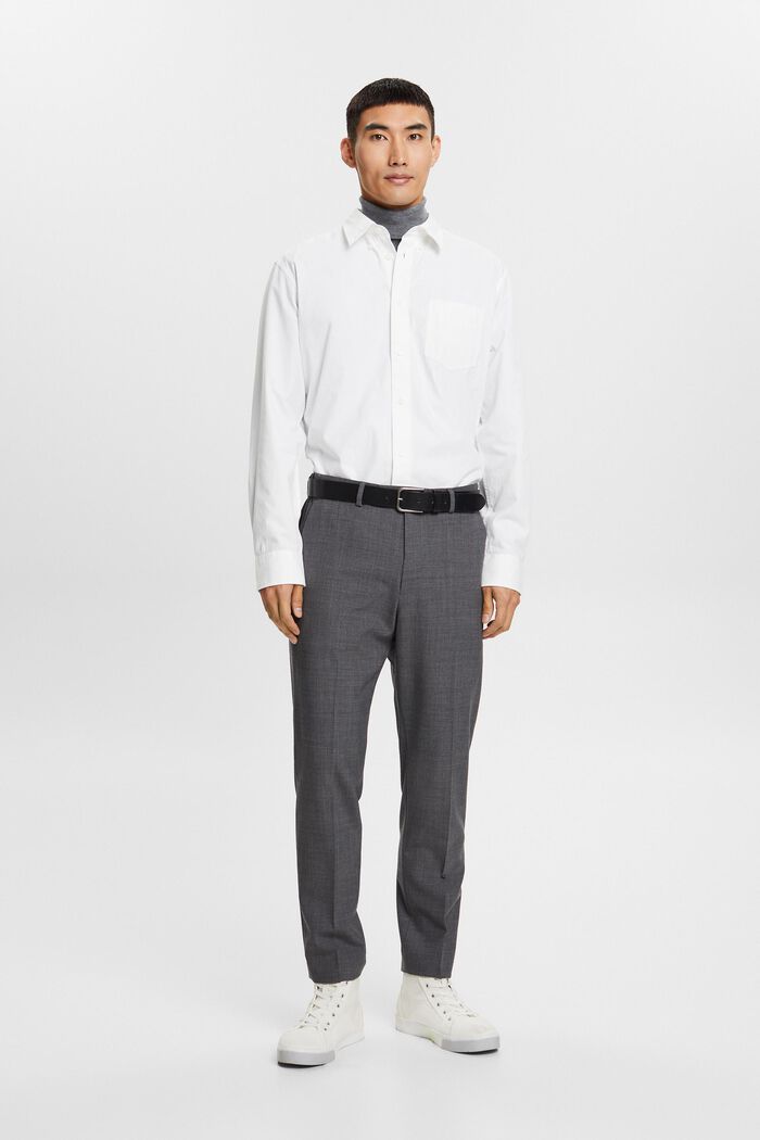 Button-Down-Hemd aus Popeline, 100 % Baumwolle, WHITE, detail image number 6