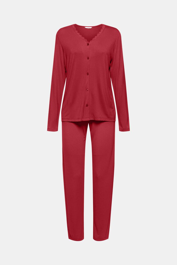 Jersey-Pyjama aus LENZING™ ECOVERO™, CHERRY RED, detail image number 5