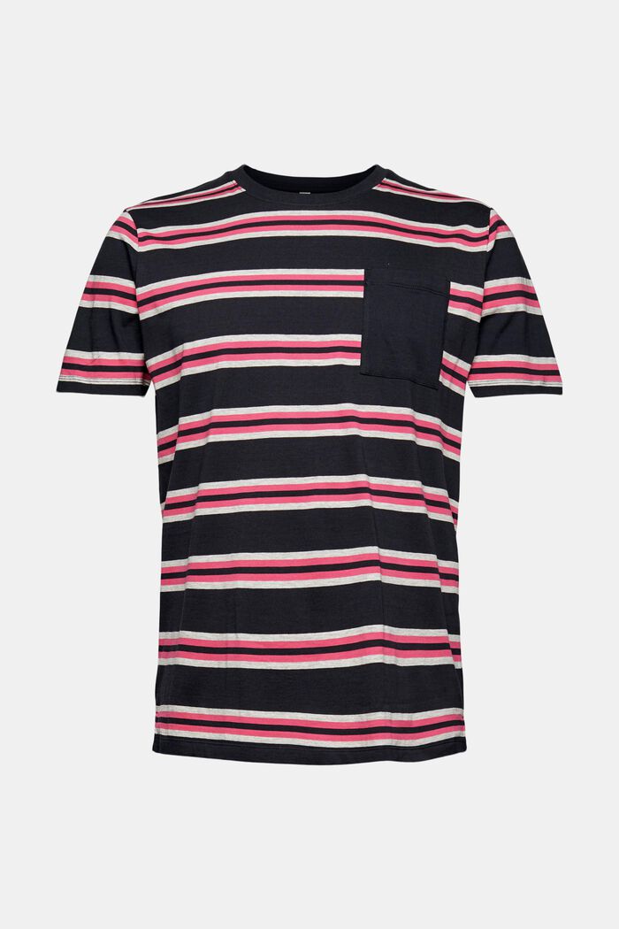 Gestreiftes Jersey-T-Shirt mit Brusttasche, BLACK, detail image number 6