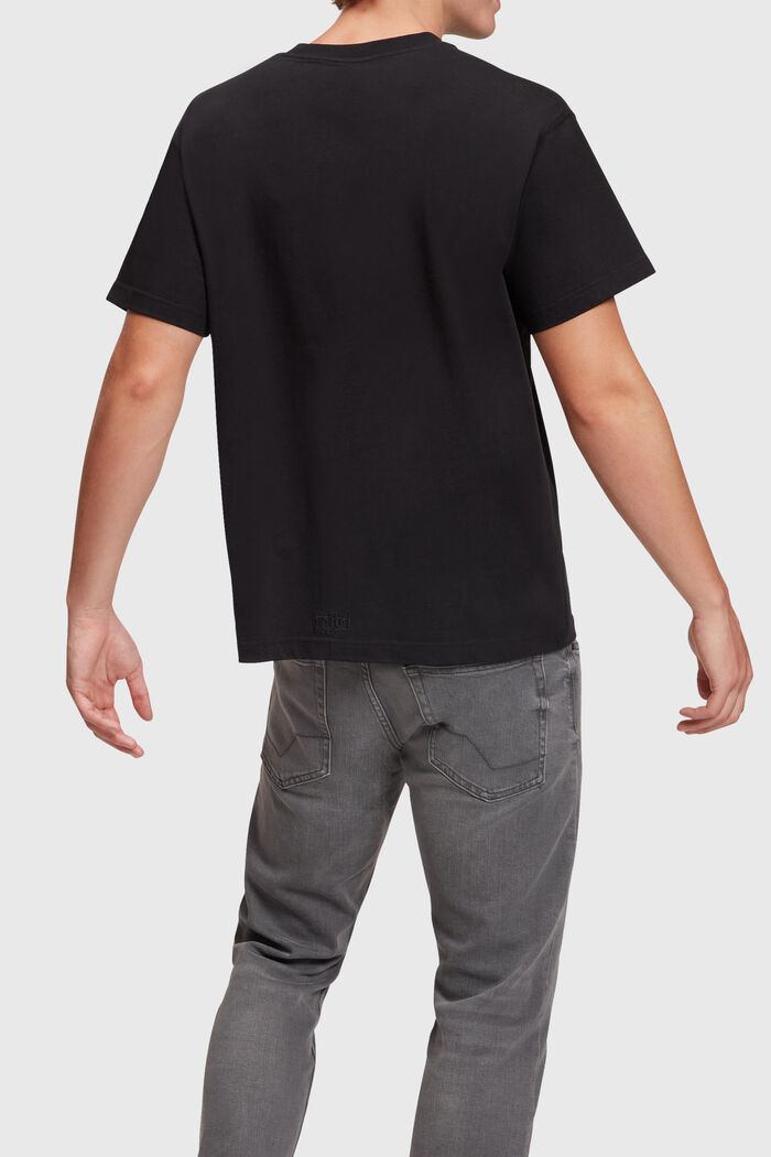 AMBIGRAM Chest-Print T-Shirt, BLACK, detail image number 3