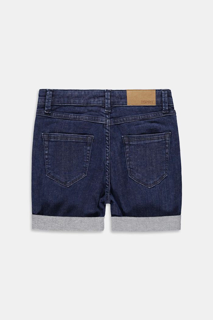 Jeans-Shorts mit hohem Bund, BLUE DARK WASH, detail image number 1