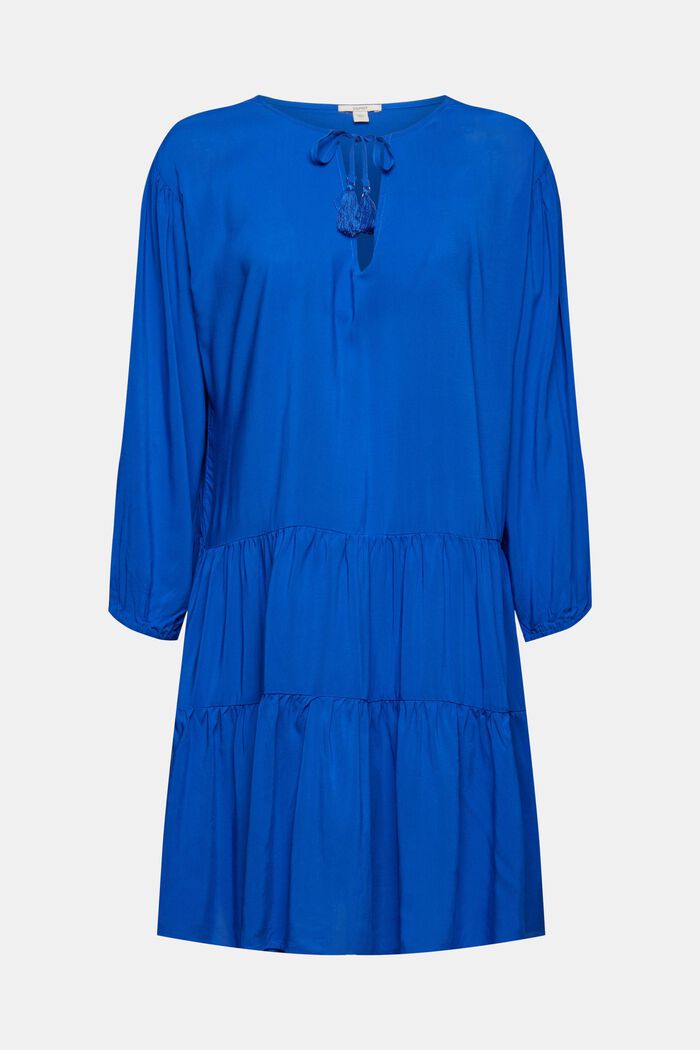 Kleid mit Tasseln, LENZING™ ECOVERO™, BRIGHT BLUE, detail image number 5