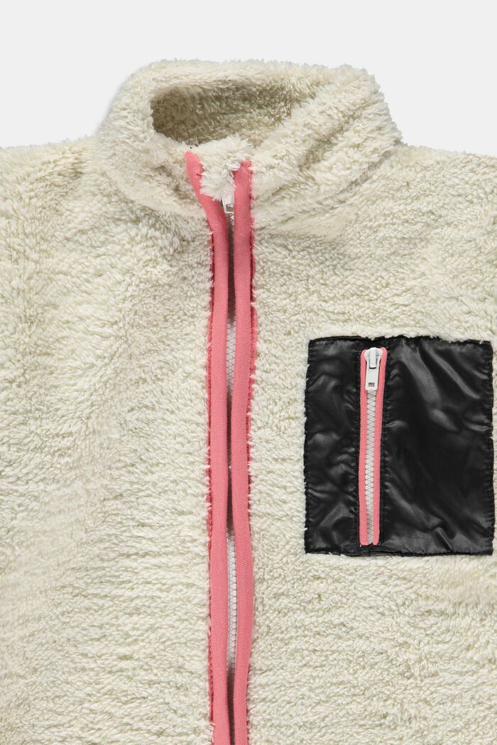 Webfell-Cardigan mit Reißverschluss und Brusttasche, DUSTY NUDE, detail image number 2
