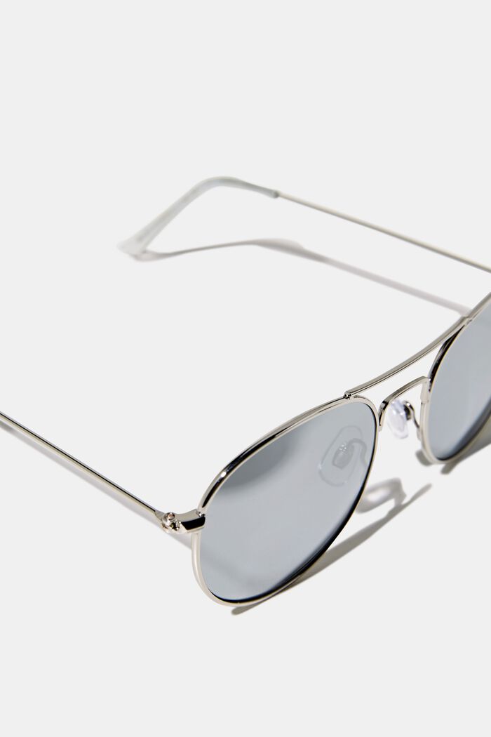 Runde Sonnenbrille mit Metallrahmen, SILVER, detail image number 1