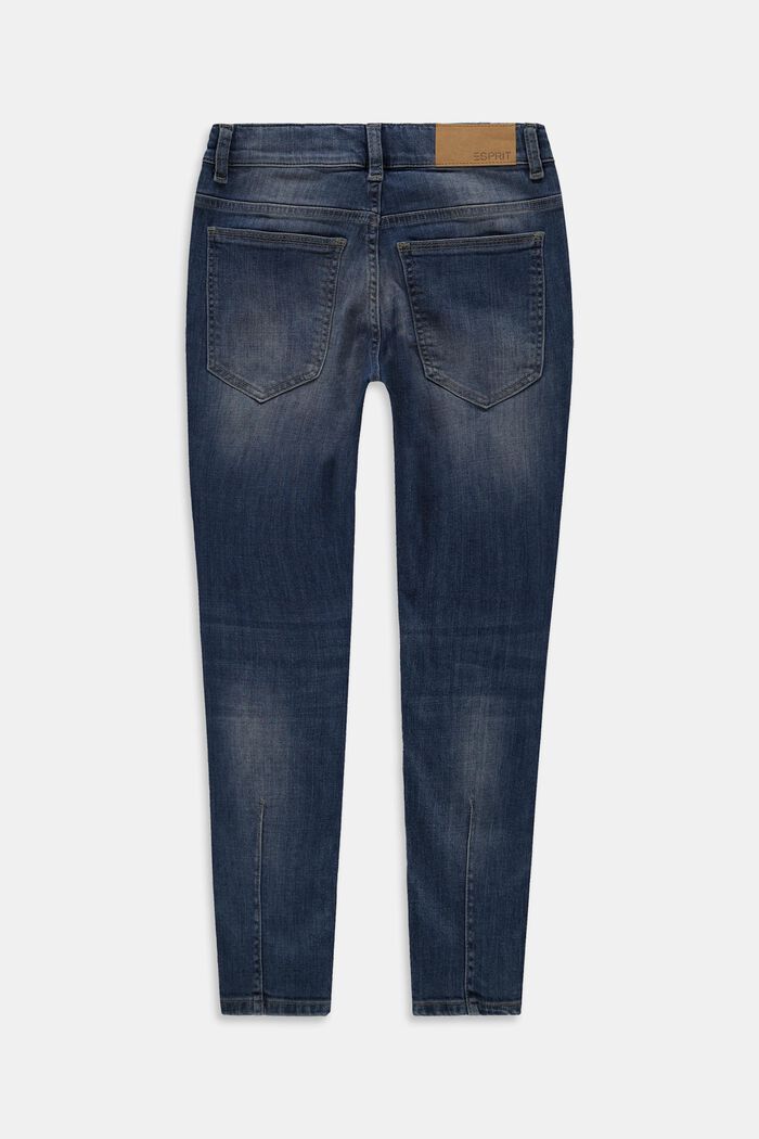 Washed Stretch-Jeans mit Verstellbund, BLUE MEDIUM WASHED, detail image number 1