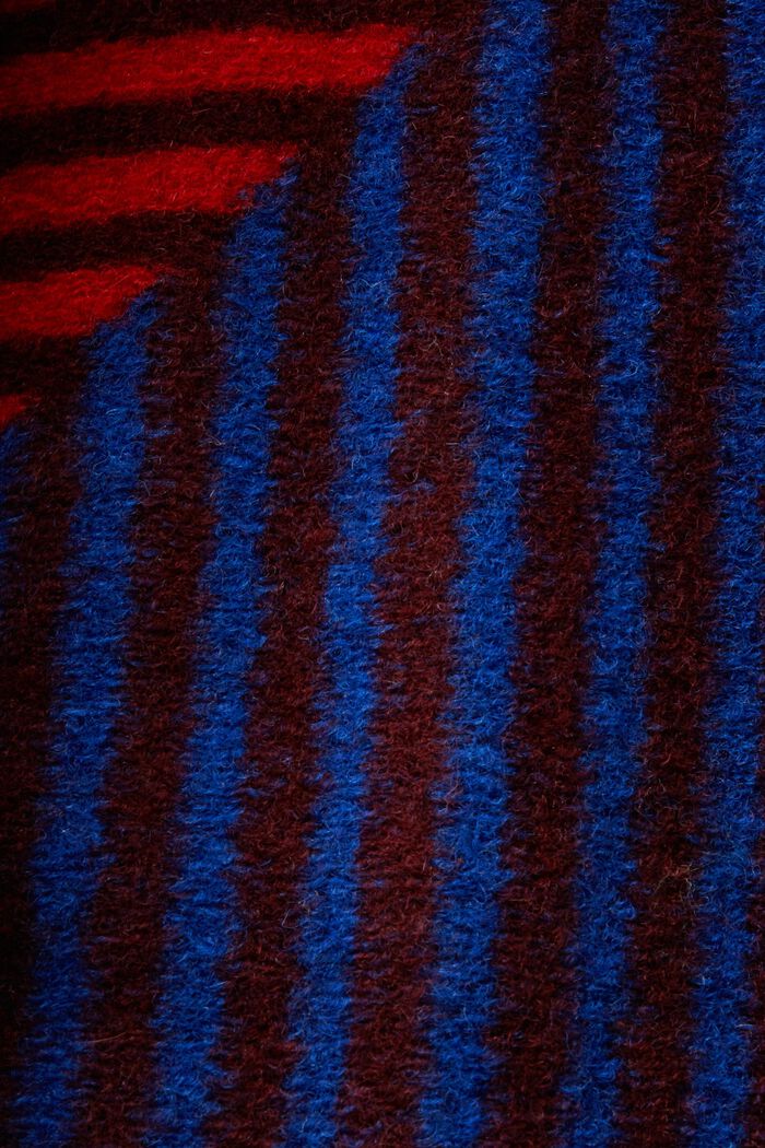 Mantel aus Wollmix mit Print, BORDEAUX RED, detail image number 5