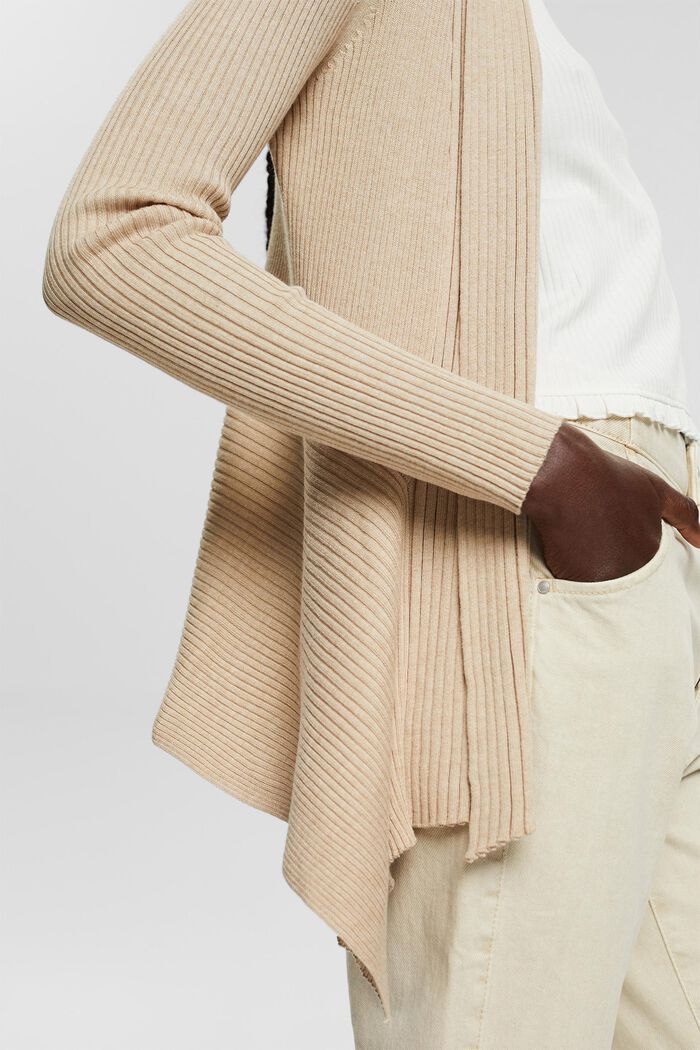 Recycelt: offener Ripp-Cardigan, SAND, detail image number 2