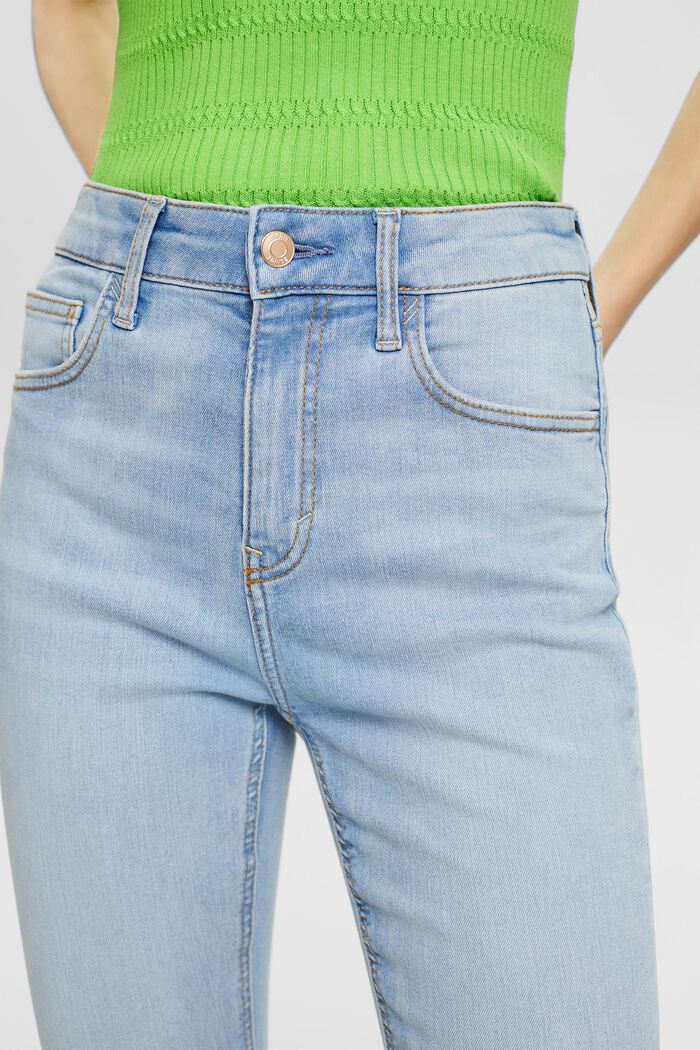 Skinny Jeans mit hohem Bund, BLUE BLEACHED, detail image number 4